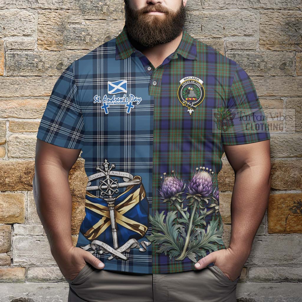 Tartan Vibes Clothing MacLaren (McLaren) Tartan Polo Shirt Happy St. Andrew's Day Half Tartan Style