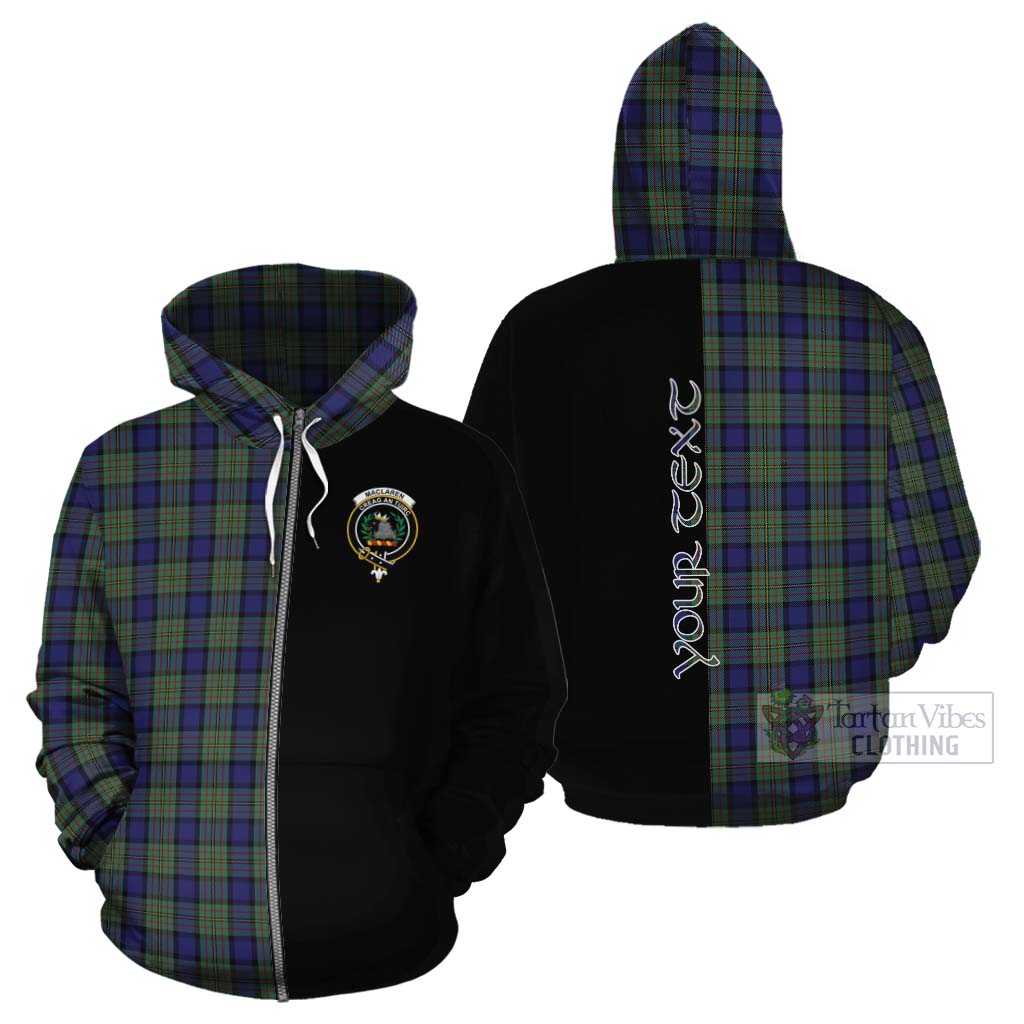 Tartan Vibes Clothing MacLaren (McLaren) Tartan Cotton Hoodie with Family Crest and Half Of Me Style