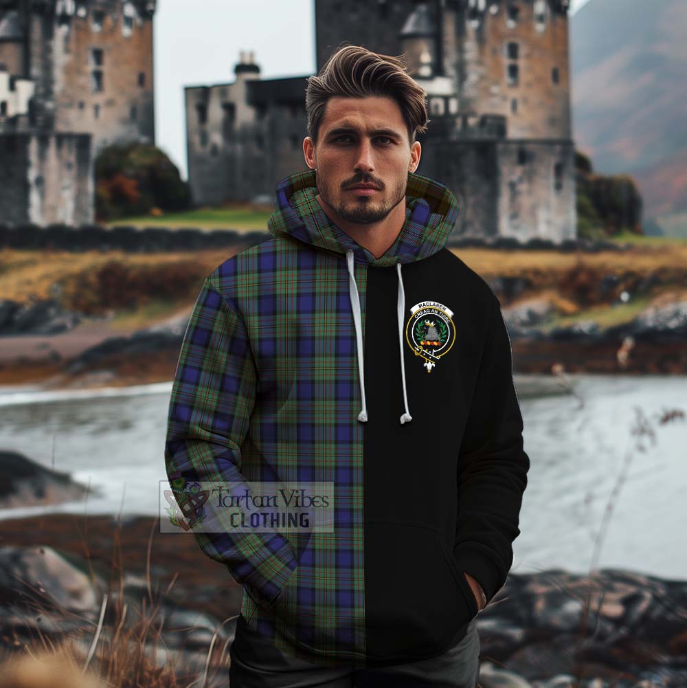 Tartan Vibes Clothing MacLaren (McLaren) Tartan Cotton Hoodie with Family Crest and Half Of Me Style