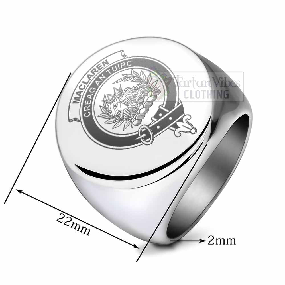 Tartan Vibes Clothing MacLaren (McLaren) Clan Crest Engraved Ring