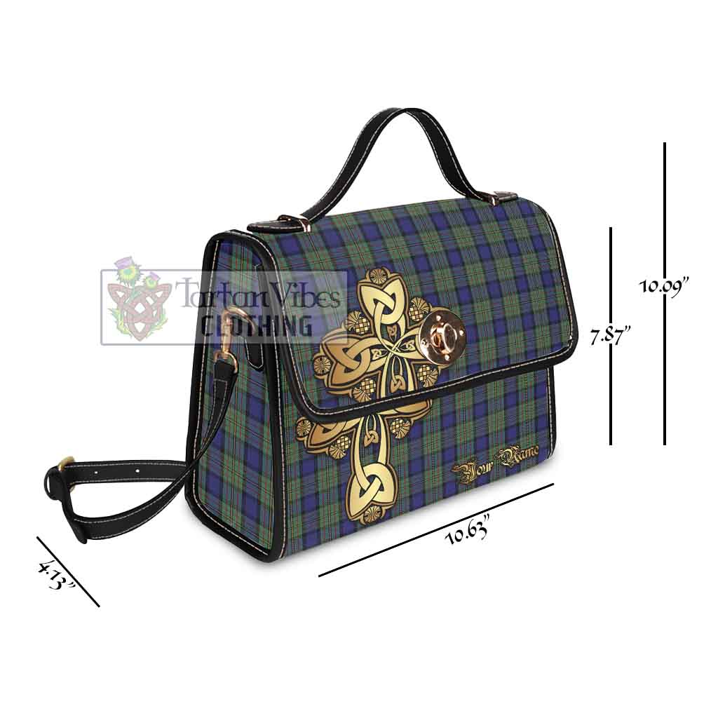 Tartan Vibes Clothing MacLaren (McLaren) Tartan Waterproof Canvas Bag Golden Thistle Celtic Cross Style