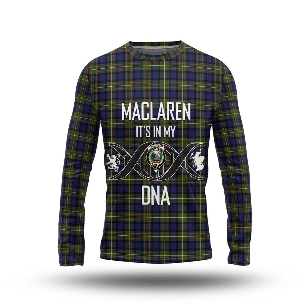 MacLaren Modern Tartan Long Sleeve T-Shirt with Family Crest DNA In Me Style Unisex - Tartanvibesclothing Shop