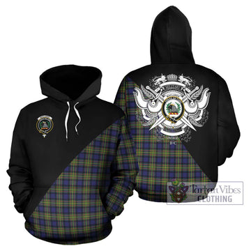 MacLaren Modern Tartan Hoodie with Family Crest and Military Logo Style