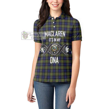 MacLaren Modern Tartan Women's Polo Shirt with Family Crest DNA In Me Style