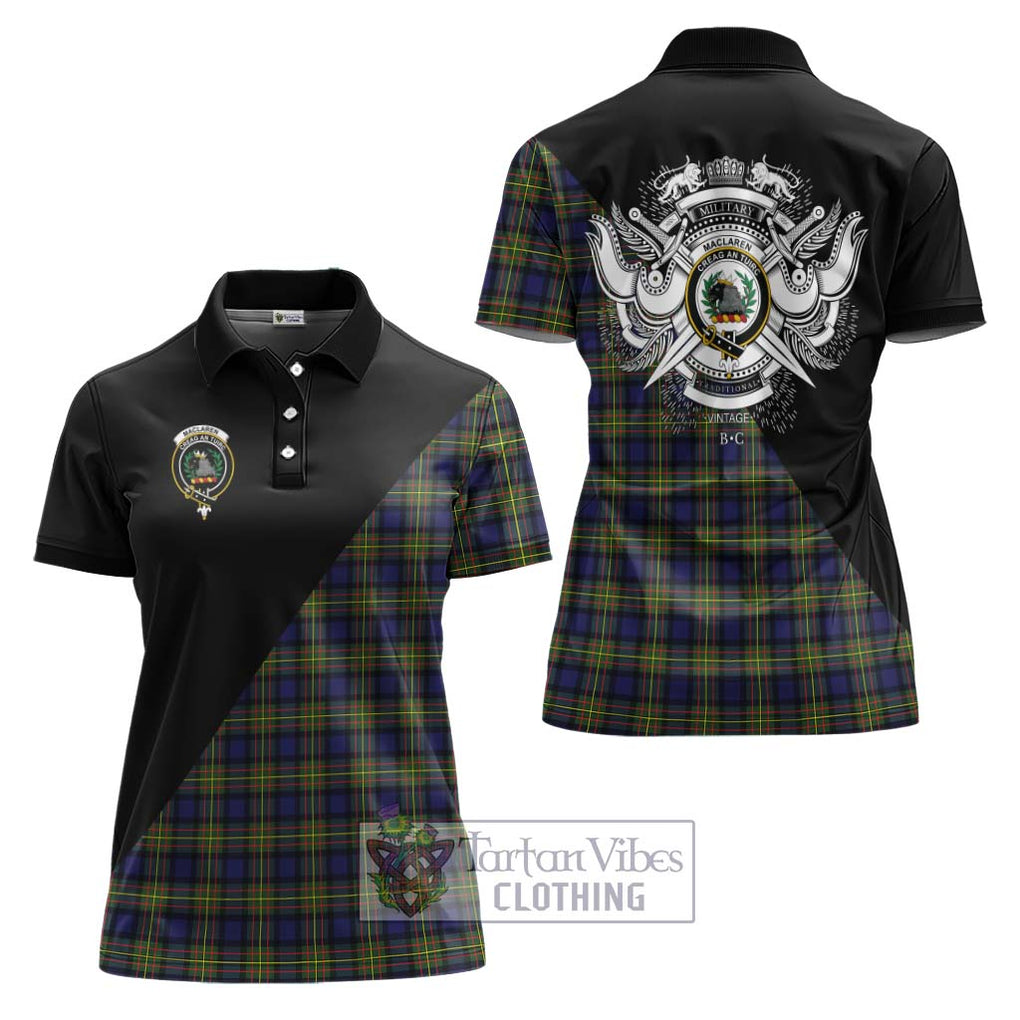 MacLaren Modern Tartan Women's Polo Shirt with Family Crest and Military Logo Style Women - Tartanvibesclothing Shop