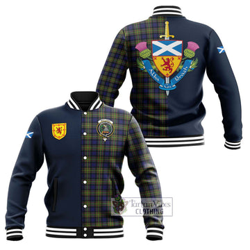 MacLaren Modern Tartan Baseball Jacket Alba with Scottish Lion Royal Arm Half Style