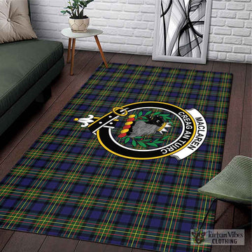 MacLaren Modern Tartan Area Rug with Family Crest