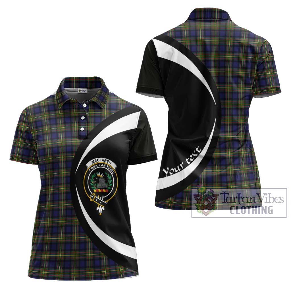 MacLaren Modern Tartan Women's Polo Shirt with Family Crest Circle Style Women - Tartan Vibes Clothing