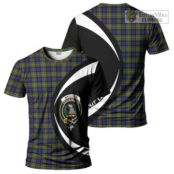 MacLaren Modern Tartan T-Shirt with Family Crest Circle Style