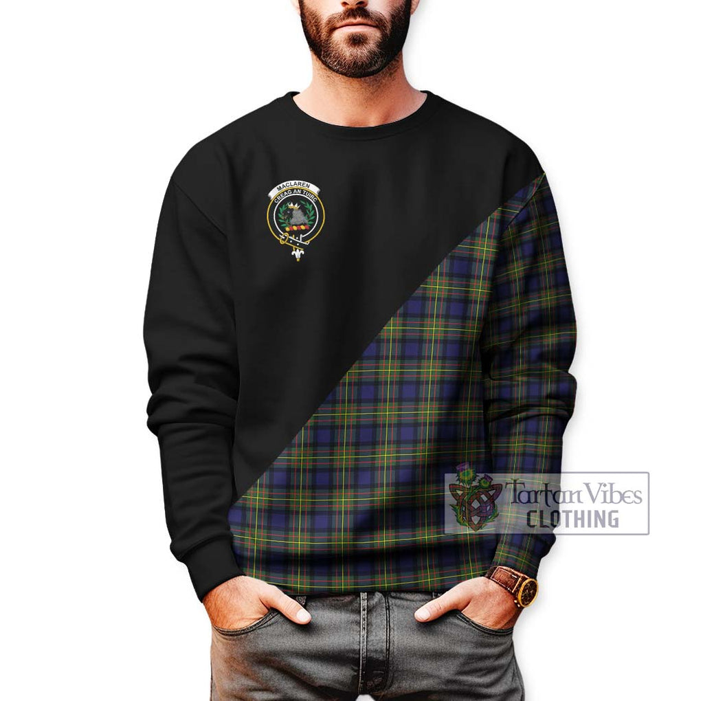 MacLaren Modern Tartan Sweatshirt with Family Crest and Military Logo Style Unisex - Tartanvibesclothing Shop