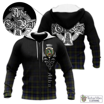 MacLaren Modern Tartan Knitted Hoodie Featuring Alba Gu Brath Family Crest Celtic Inspired