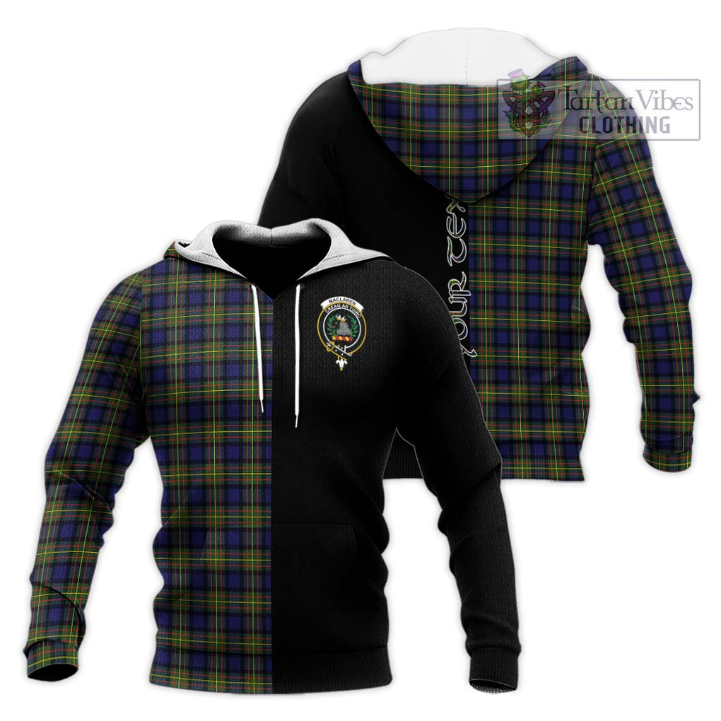 MacLaren Modern Tartan Knitted Hoodie with Family Crest and Half Of Me Style Unisex Knitted Pullover Hoodie - Tartanvibesclothing Shop