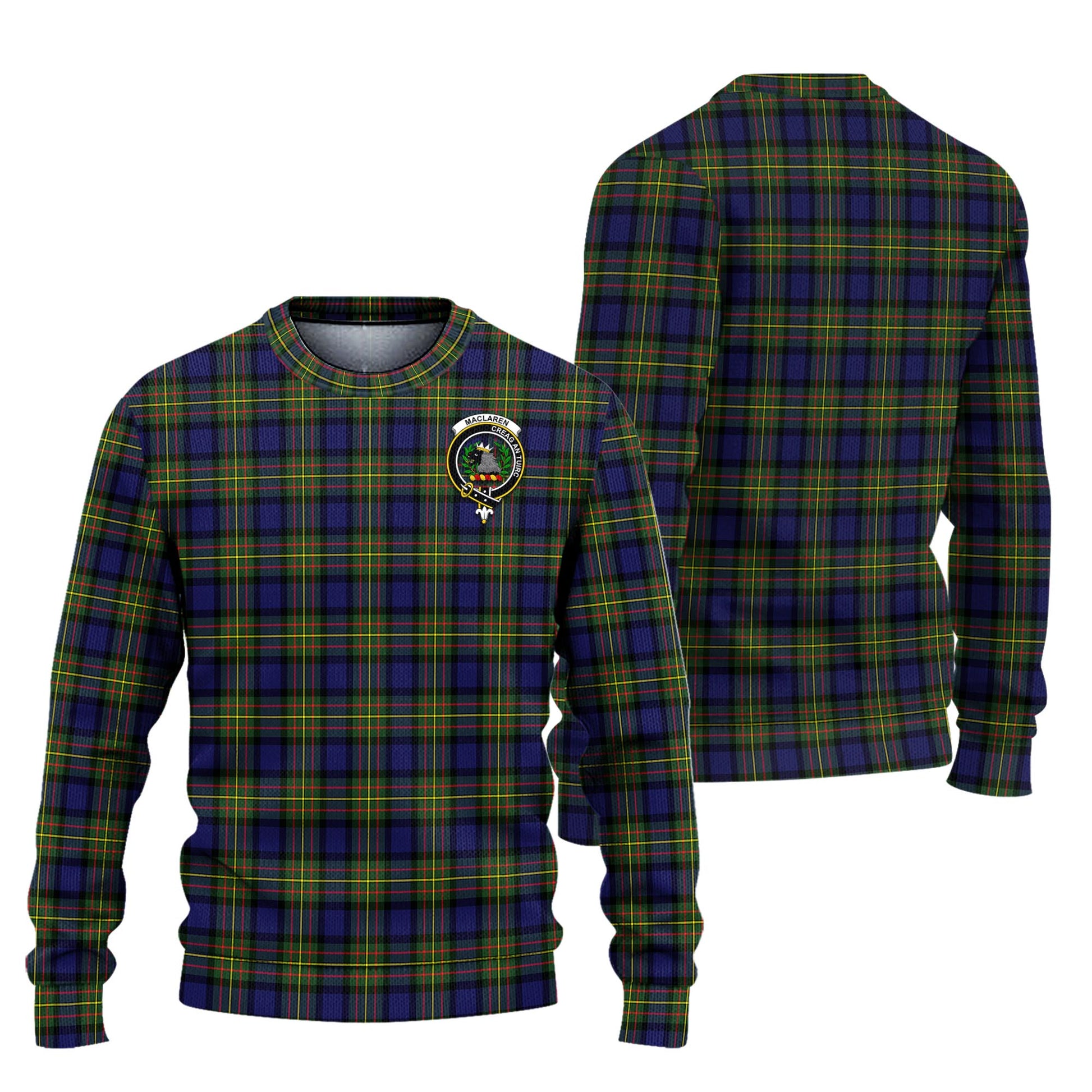 MacLaren Modern Tartan Knitted Sweater with Family Crest Unisex - Tartanvibesclothing