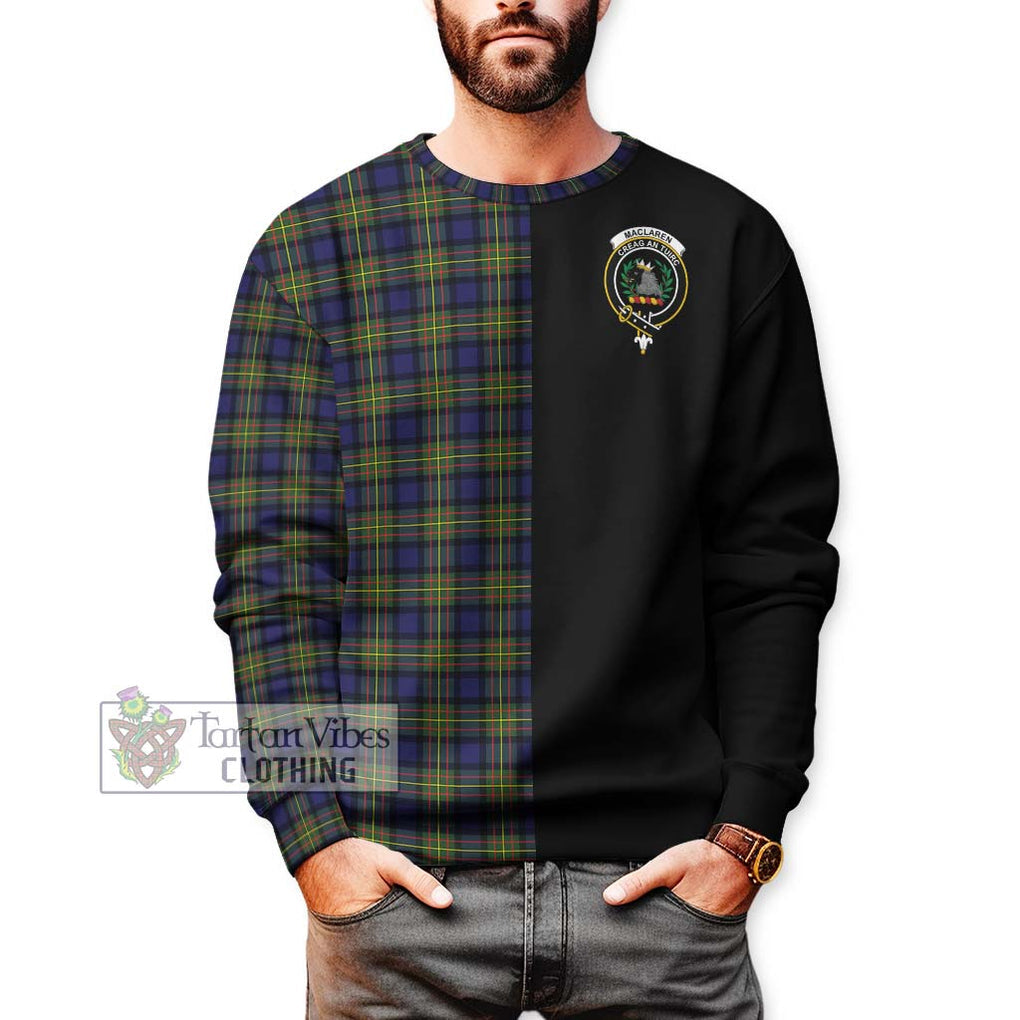 MacLaren Modern Tartan Sweatshirt with Family Crest and Half Of Me Style Unisex - Tartanvibesclothing Shop