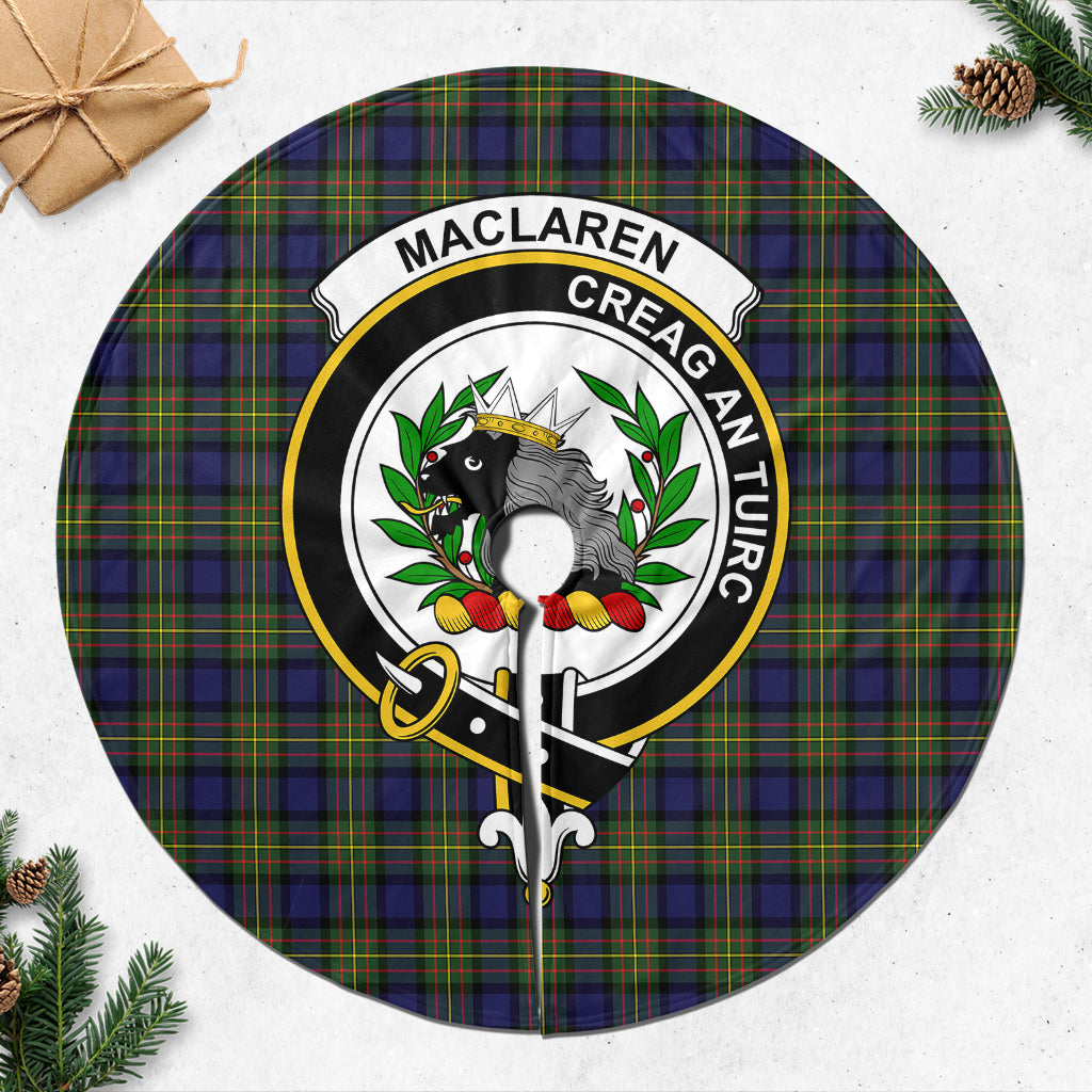 MacLaren Modern Tartan Christmas Tree Skirt with Family Crest - Tartanvibesclothing