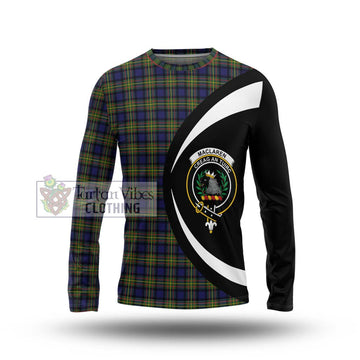 MacLaren Modern Tartan Long Sleeve T-Shirt with Family Crest Circle Style