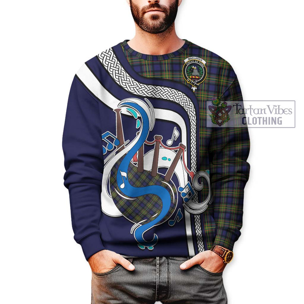 Tartan Vibes Clothing MacLaren Modern Tartan Sweatshirt with Epic Bagpipe Style