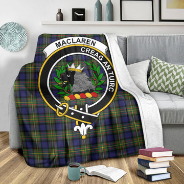 MacLaren Modern Tartan Blanket with Family Crest