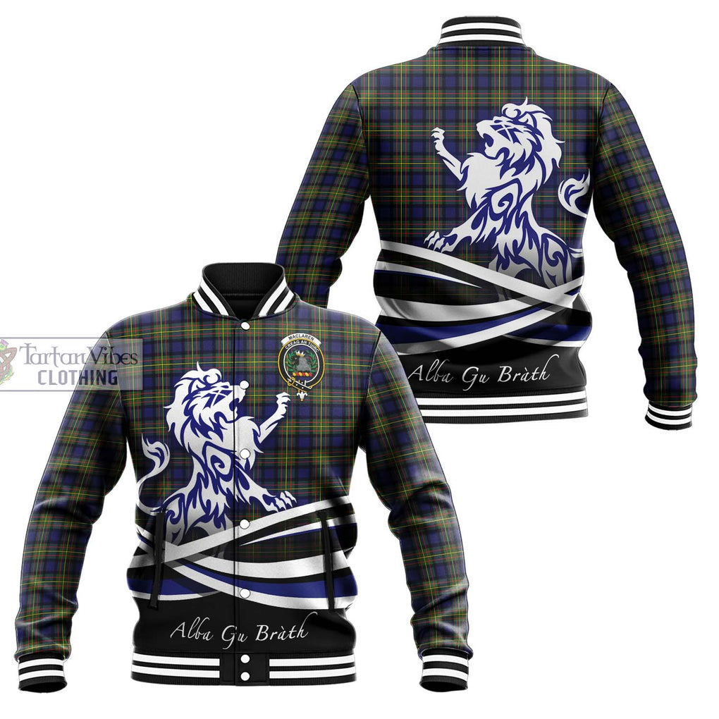 MacLaren Modern Tartan Baseball Jacket with Alba Gu Brath Regal Lion Emblem Unisex - Tartanvibesclothing Shop