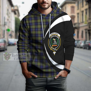 MacLaren Modern Tartan Hoodie with Family Crest Circle Style