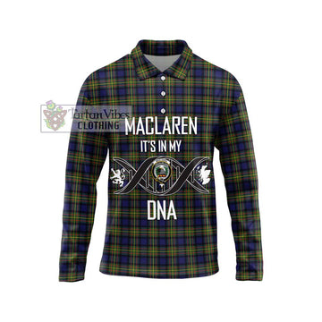 MacLaren Modern Tartan Long Sleeve Polo Shirt with Family Crest DNA In Me Style