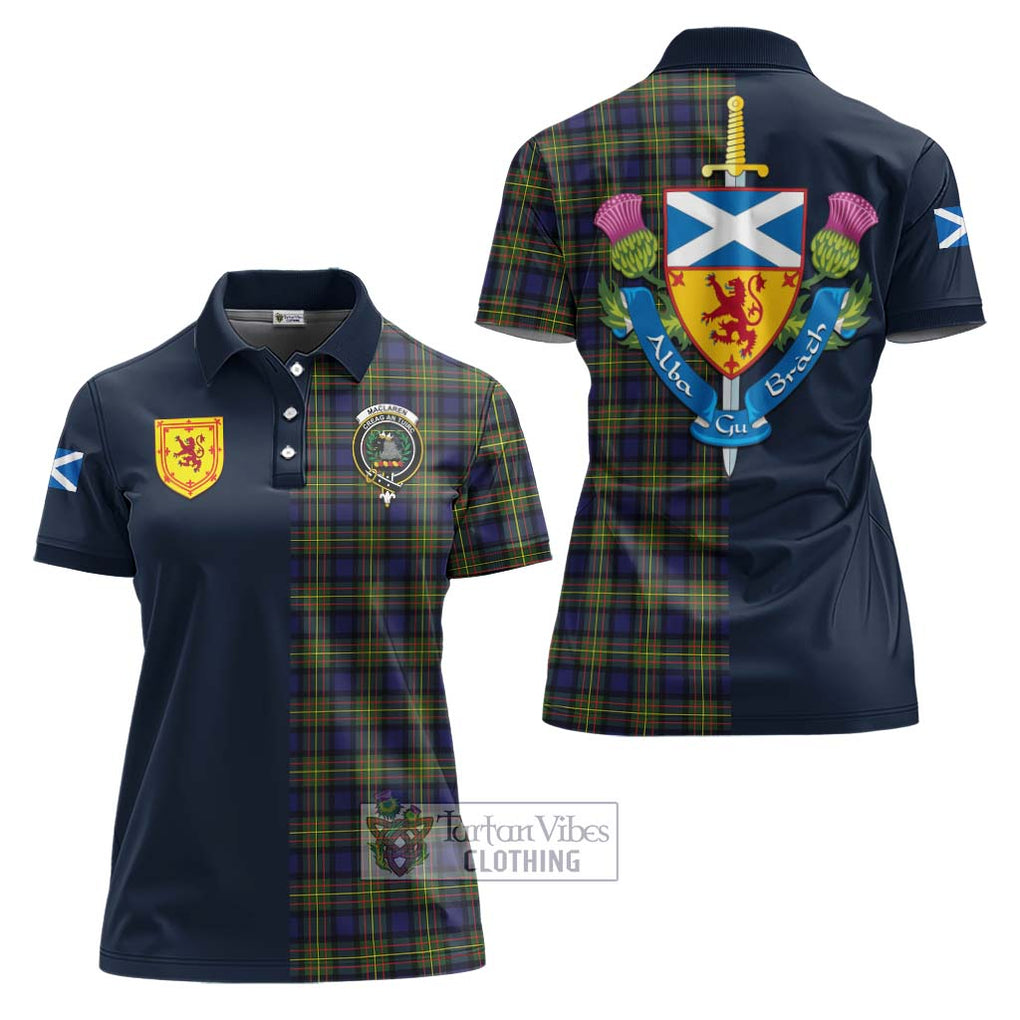 Tartan Vibes Clothing MacLaren Modern Tartan Women's Polo Shirt with Scottish Lion Royal Arm Half Style