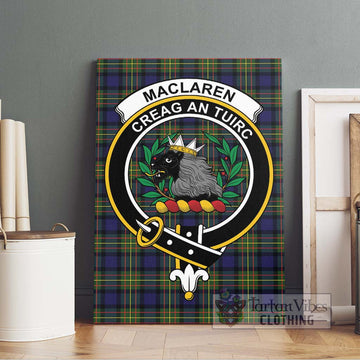 MacLaren Modern Tartan Canvas Print Wall Art with Family Crest