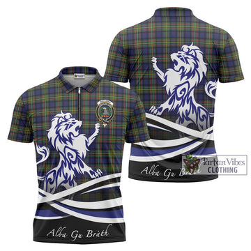 MacLaren Modern Tartan Zipper Polo Shirt with Alba Gu Brath Regal Lion Emblem