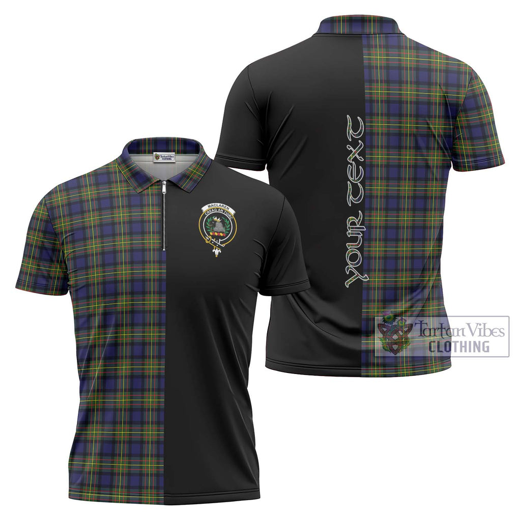 MacLaren Modern Tartan Zipper Polo Shirt with Family Crest and Half Of Me Style Unisex - Tartanvibesclothing Shop