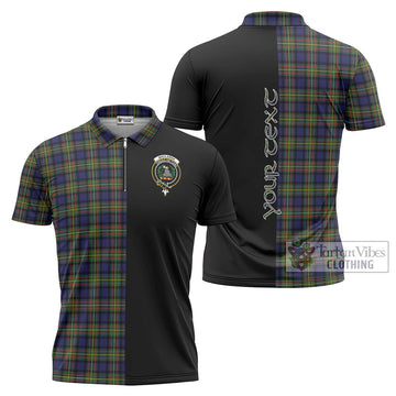 MacLaren Modern Tartan Zipper Polo Shirt with Family Crest and Half Of Me Style