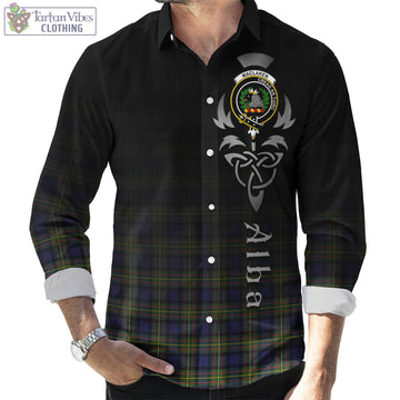 MacLaren Modern Tartan Long Sleeve Button Up Featuring Alba Gu Brath Family Crest Celtic Inspired