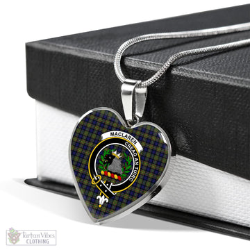 MacLaren Modern Tartan Heart Necklace with Family Crest