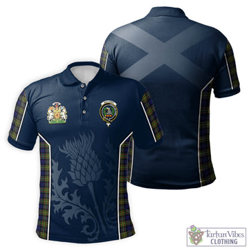 MacLaren Modern Tartan Men's Polo Shirt with Family Crest and Scottish Thistle Vibes Sport Style