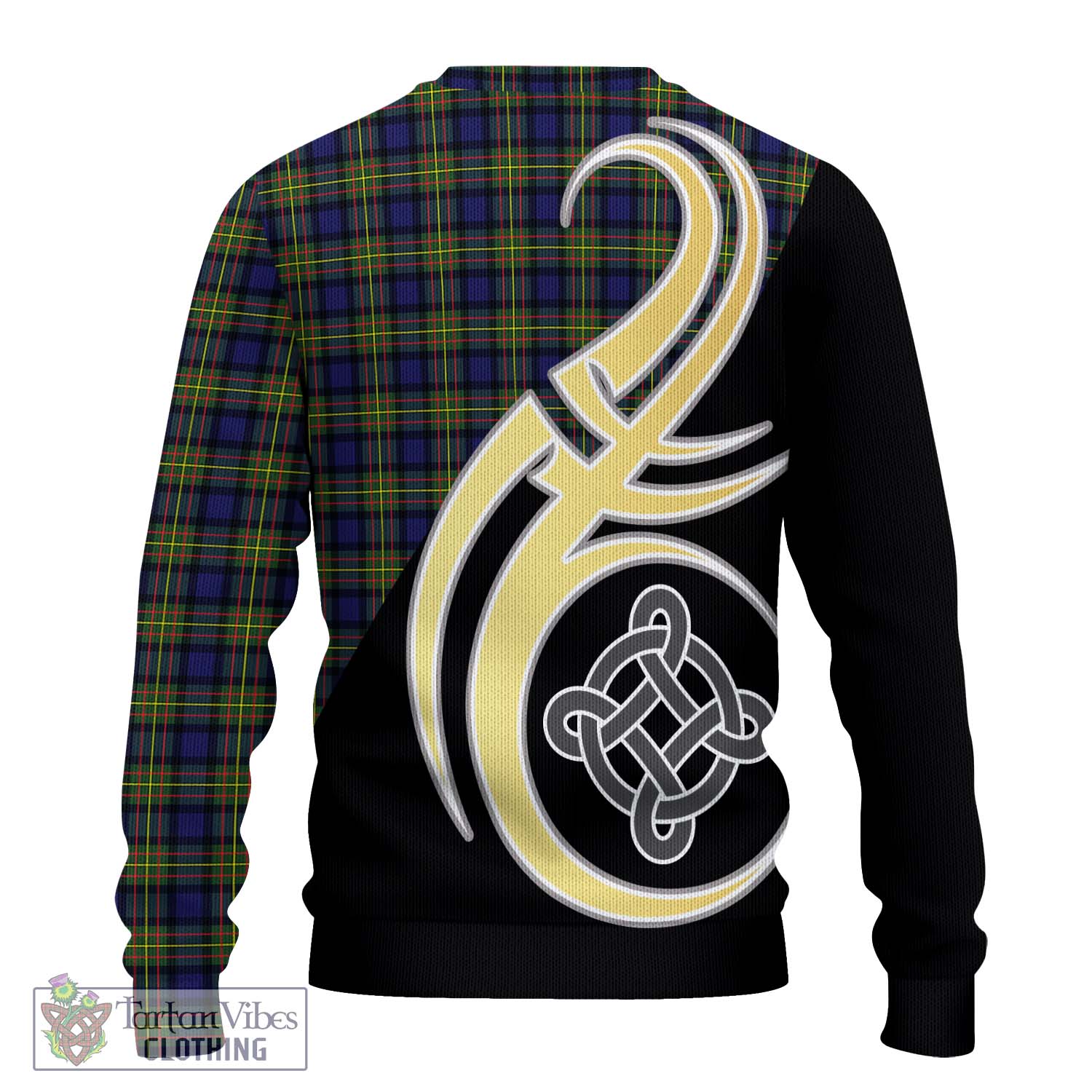 MacLaren Modern Tartan Knitted Sweater with Family Crest and Celtic Symbol Style - Tartan Vibes Clothing