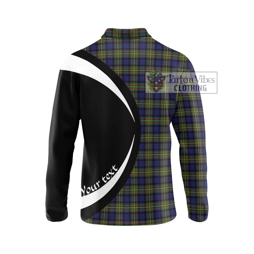 MacLaren Modern Tartan Long Sleeve Polo Shirt with Family Crest Circle Style - Tartan Vibes Clothing