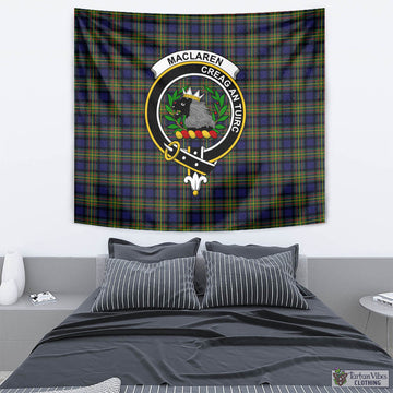 MacLaren Modern Tartan Tapestry Wall Hanging and Home Decor for Room with Family Crest