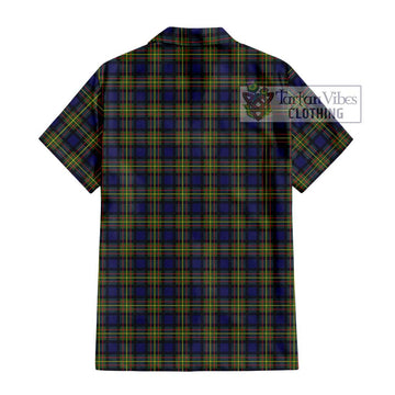 MacLaren Modern Tartan Short Sleeve Button Shirt with Family Crest DNA In Me Style