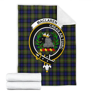 MacLaren Modern Tartan Blanket with Family Crest