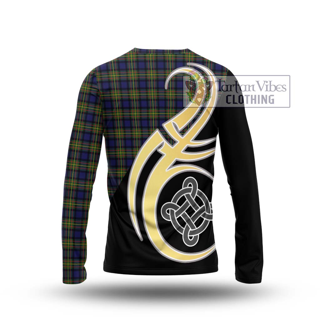 MacLaren Modern Tartan Long Sleeve T-Shirt with Family Crest and Celtic Symbol Style - Tartan Vibes Clothing