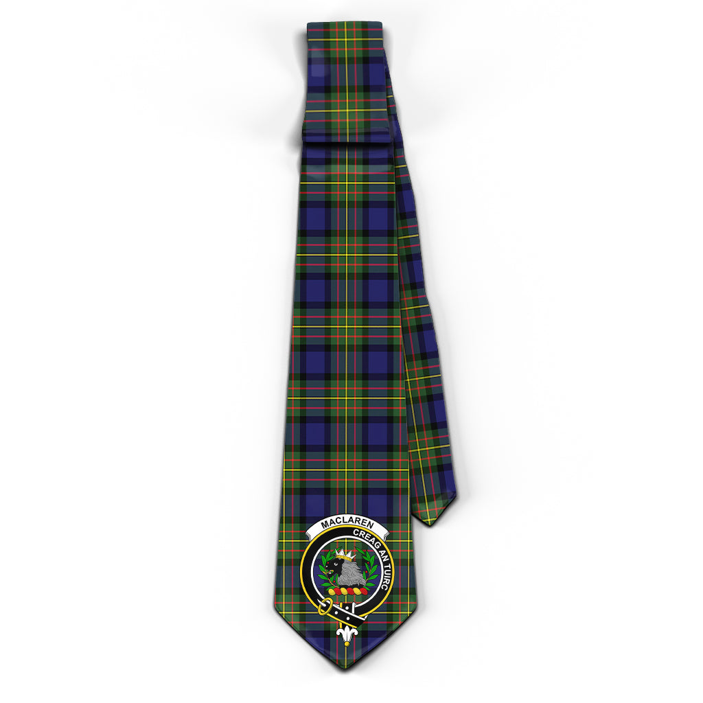 MacLaren Modern Tartan Classic Necktie with Family Crest - Tartan Vibes Clothing