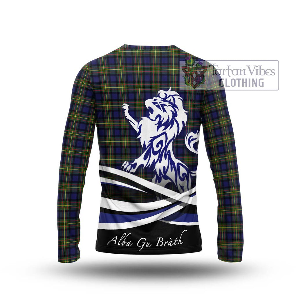 MacLaren Modern Tartan Long Sleeve T-Shirt with Alba Gu Brath Regal Lion Emblem - Tartanvibesclothing Shop