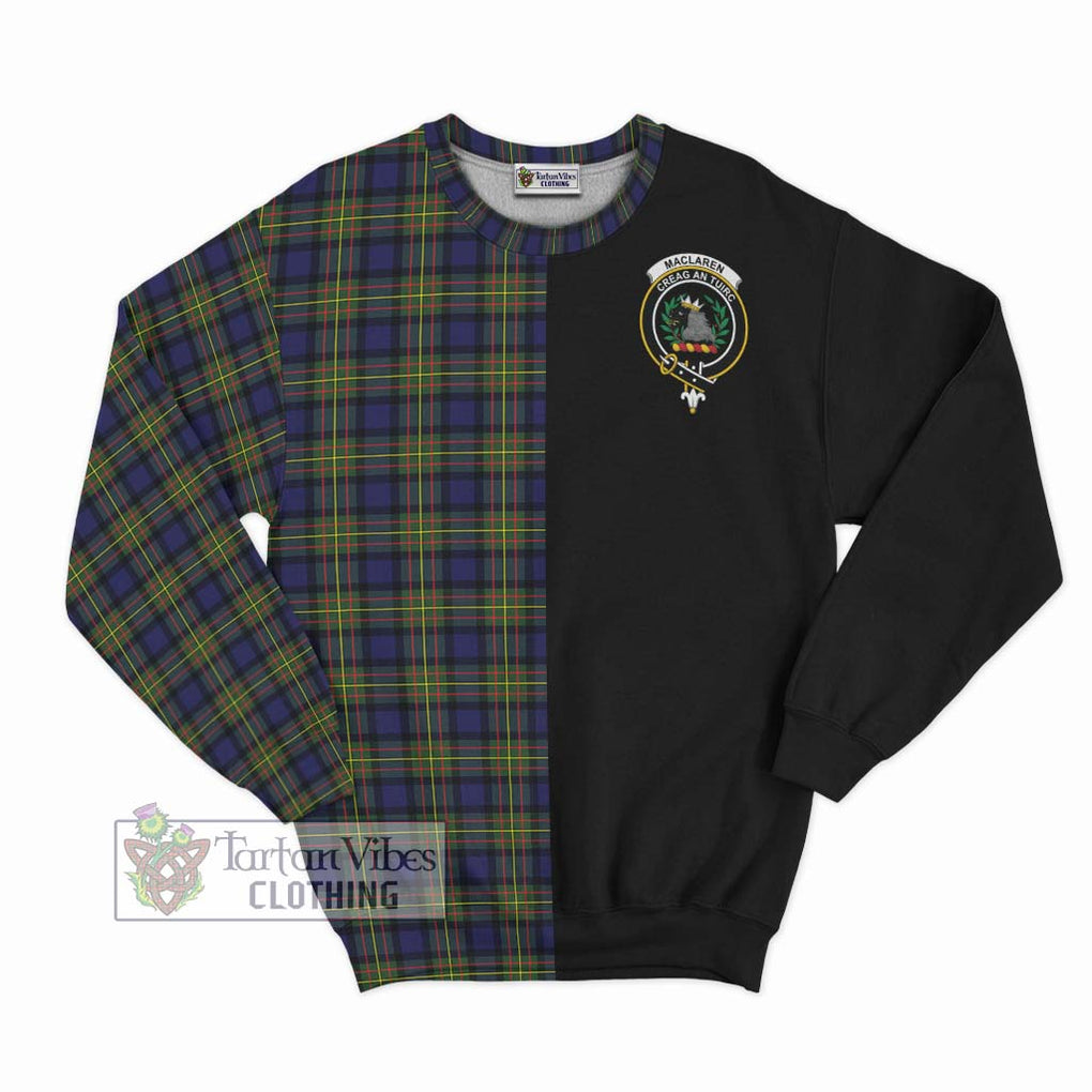 MacLaren Modern Tartan Sweatshirt with Family Crest and Half Of Me Style - Tartanvibesclothing Shop