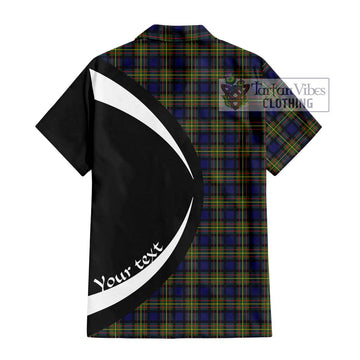 MacLaren Modern Tartan Short Sleeve Button Up with Family Crest Circle Style