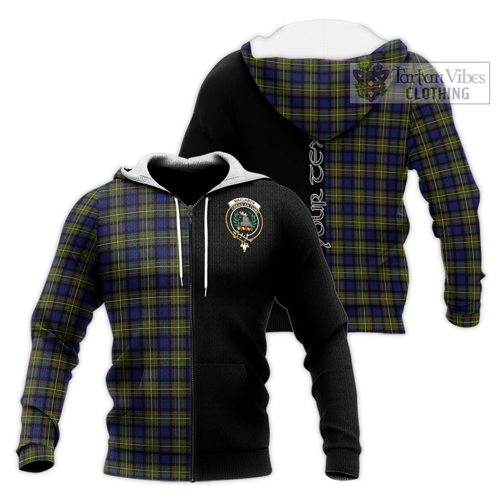 MacLaren Modern Tartan Knitted Hoodie with Family Crest and Half Of Me Style Unisex Knitted Zip Hoodie - Tartanvibesclothing Shop