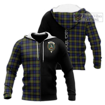 MacLaren Modern Tartan Knitted Hoodie with Family Crest and Half Of Me Style