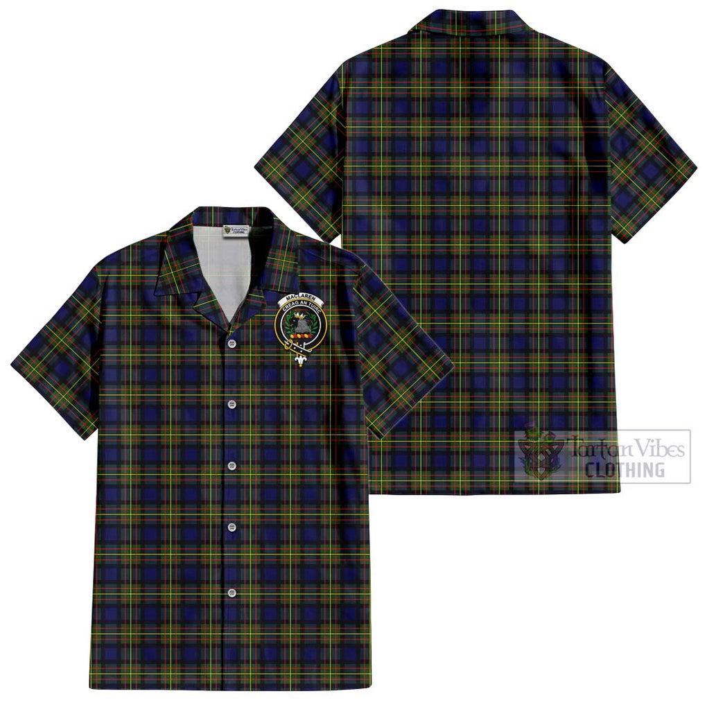 MacLaren Modern Tartan Cotton Hawaiian Shirt with Family Crest Kid - Tartan Vibes Clothing