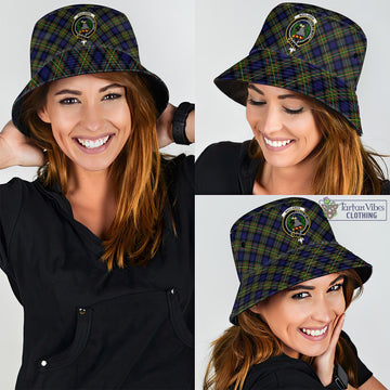 MacLaren Modern Tartan Bucket Hat with Family Crest