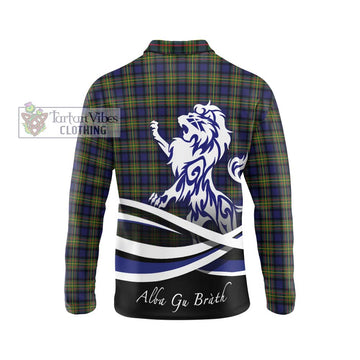 MacLaren Modern Tartan Long Sleeve Polo Shirt with Alba Gu Brath Regal Lion Emblem