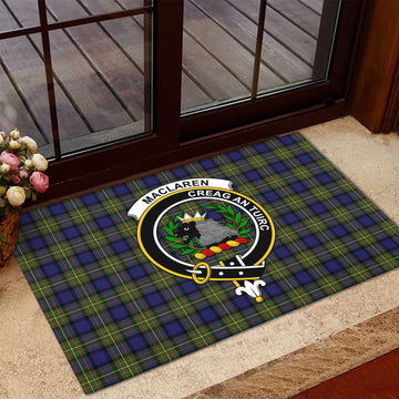 MacLaren Modern Tartan Door Mat with Family Crest