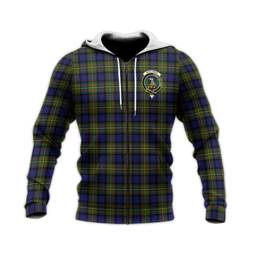 MacLaren Modern Tartan Knitted Hoodie with Family Crest